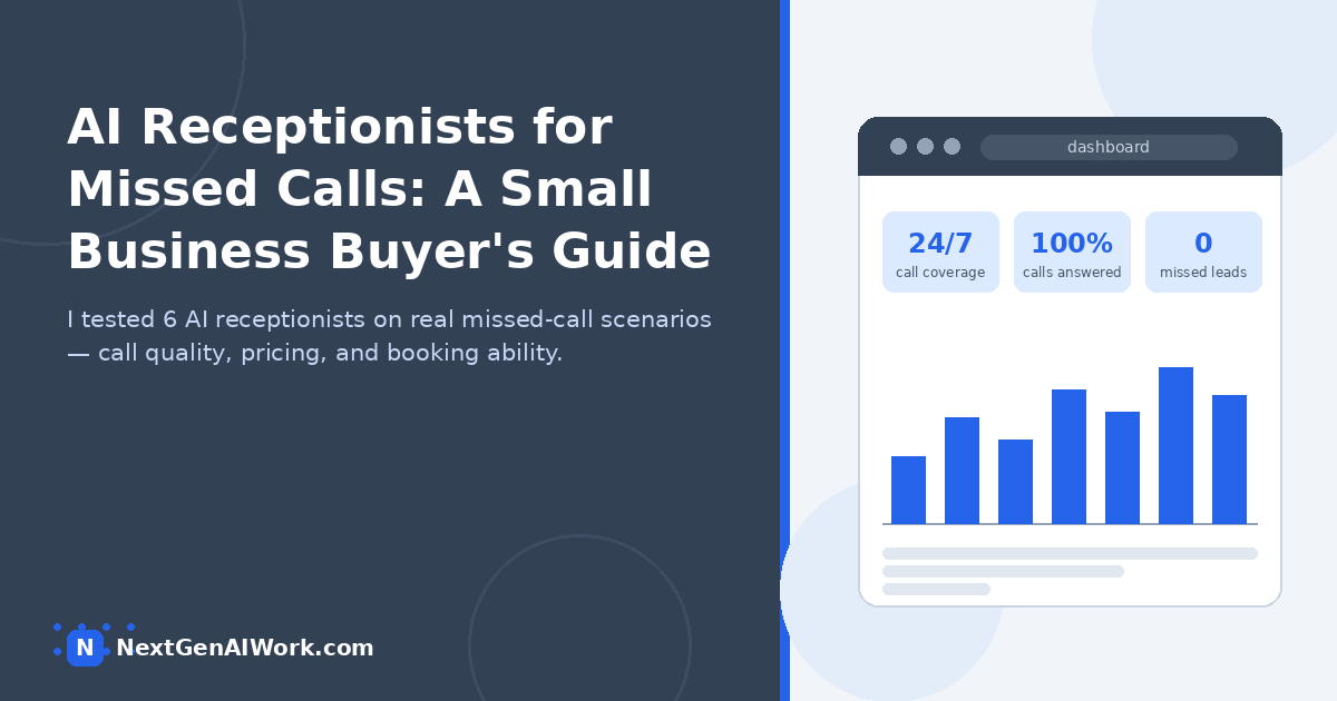 AI receptionist for missed calls for small business — buyer guide comparing 6 AI phone answering services on pricing and call quality -->
