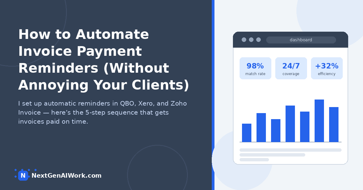 How to automate invoice payment reminders for small business — 5-step setup for automatic reminders that get invoices paid on time -->