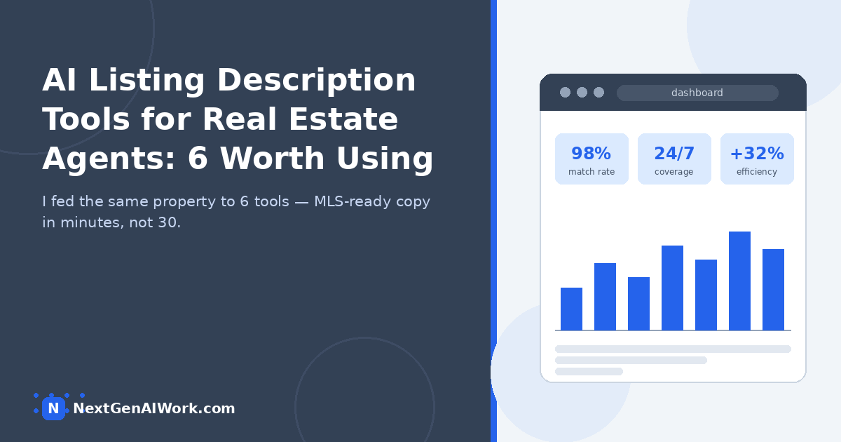 AI listing description tools for real estate agents tested on the same property — comparing MLS-ready copy quality, tone options, and pricing -->