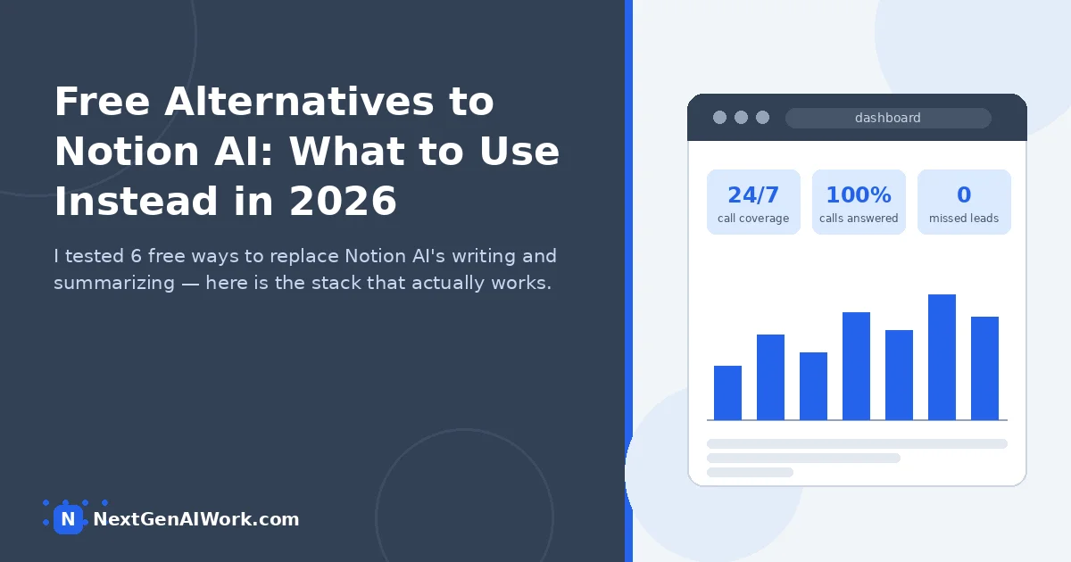 Free alternatives to Notion AI compared — 6 free tools for AI writing, document summarizing, and note organization -->