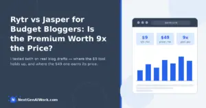 Rytr vs Jasper for budget bloggers compared — testing whether the $49 premium AI writer is worth 9x the $9 budget tool -->