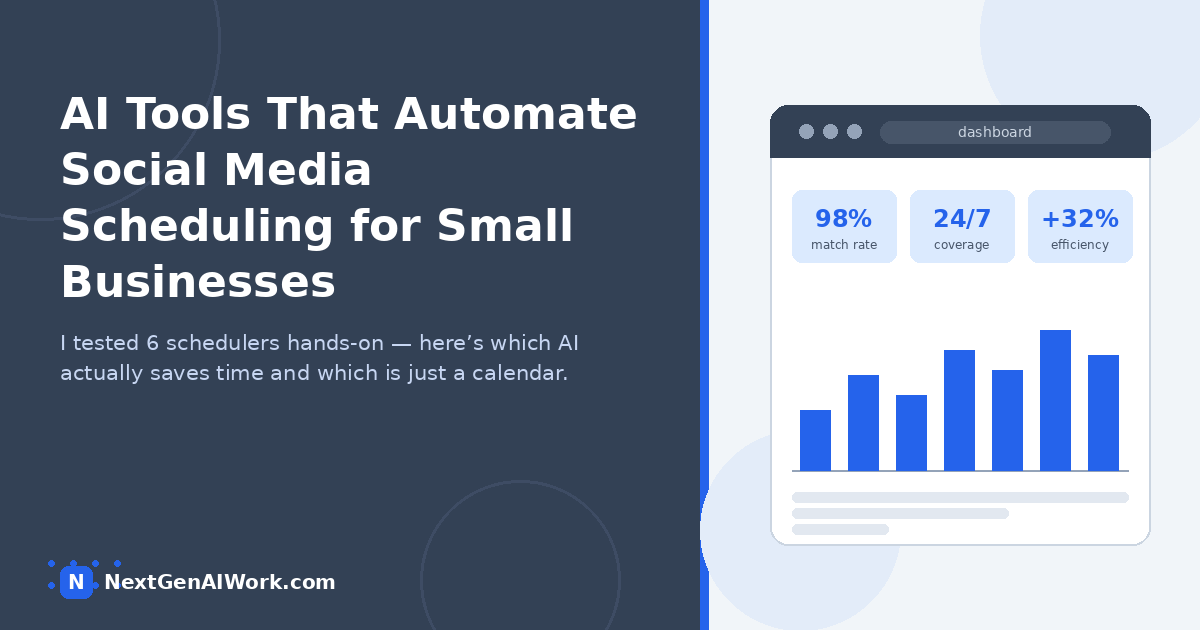 AI tools that automate social media scheduling for small businesses — 6 schedulers tested on captions, AI scheduling, analytics, and pricing -->
