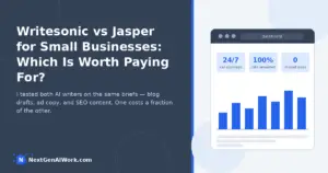 Writesonic vs Jasper for small business compared head-to-head — pricing, brand voice, SEO content, and which AI writer is worth paying for -->