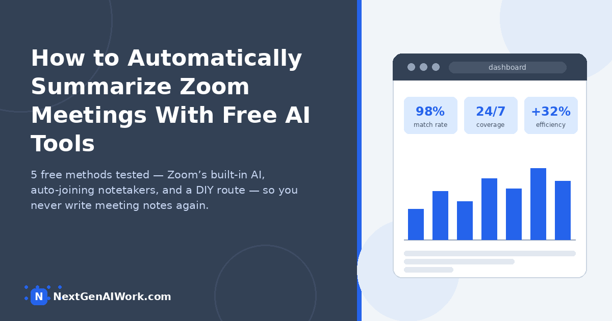 How to automatically summarize Zoom meetings with free AI tools — step-by-step guide to Zoom's built-in AI companion and free notetaker apps -->
